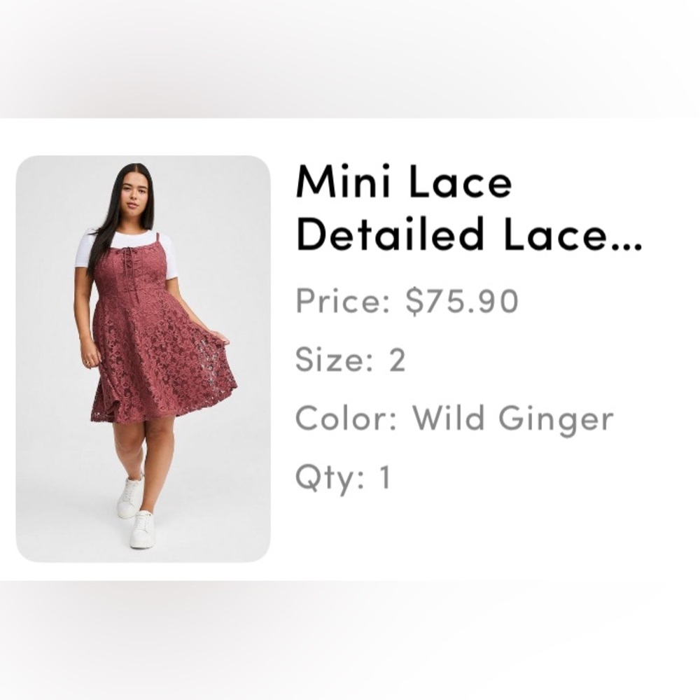 Torrid Mini Lace Detailed Lace Dress - Picture 2 of 2